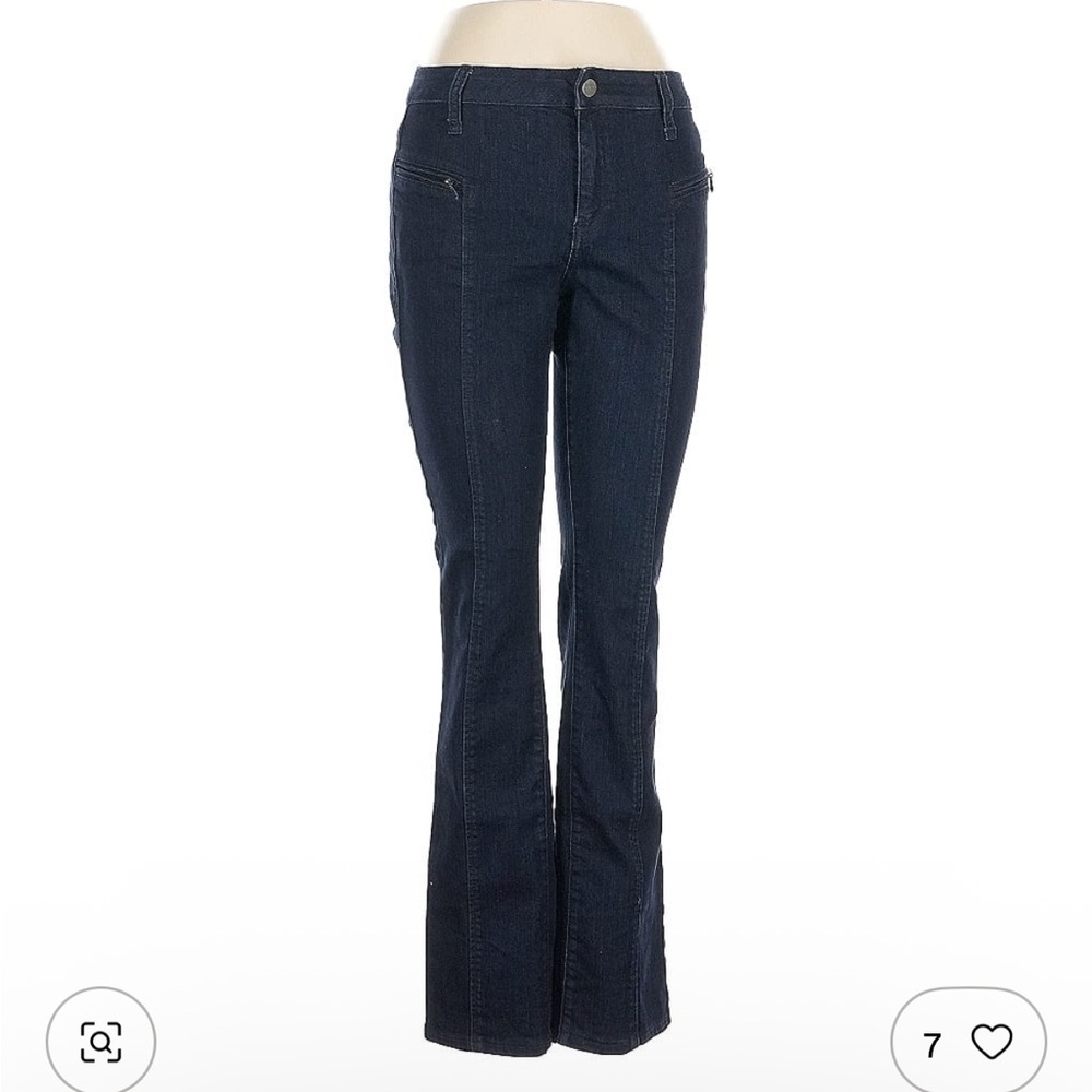Pilcro and the Letterpress Jeans Womens Dark Wash with Zipper Pockets. Size 29